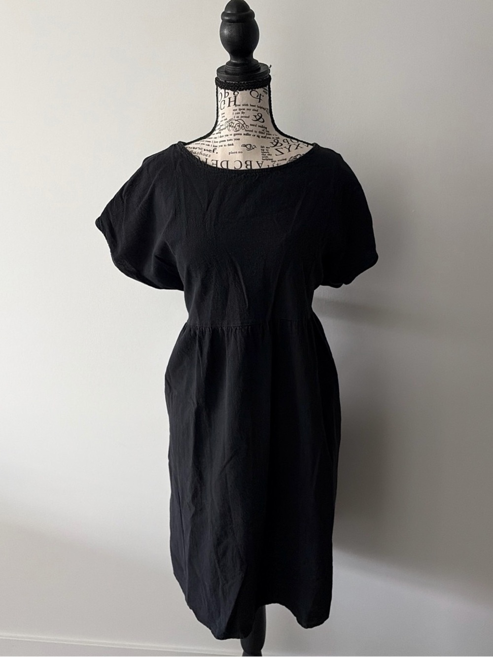 Classic Black Short-Sleeve Women's Dress
